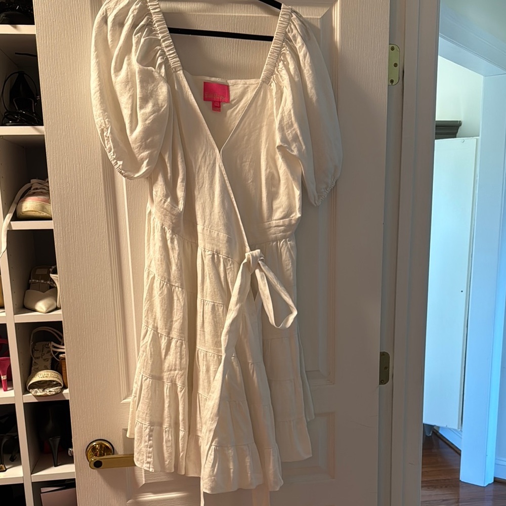 Lilly Pulitzer White Puff Sleeve Sundress